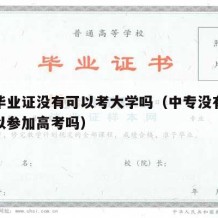 中专毕业证没有可以考大学吗（中专没有毕业证可以参加高考吗）