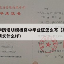 高中学历证明模板高中毕业证怎么写（高中学历证明长什么样）