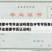 中专需要中专毕业证吗现在中专学历有用吗（中专毕业需要学历认证吗）