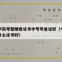 中专学历考取哪些证书中专毕业证好（中专学历考什么证书好）