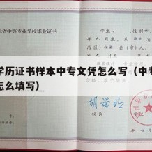 中专学历证书样本中专文凭怎么写（中专毕业证书怎么填写）