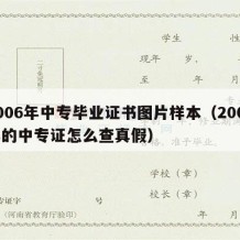 2006年中专毕业证书图片样本（2006年的中专证怎么查真假）