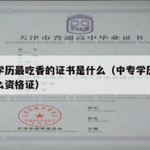 中专学历最吃香的证书是什么（中专学历适合考什么资格证）