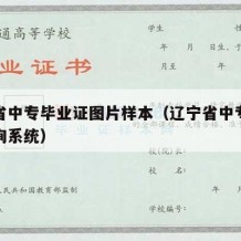 辽宁省中专毕业证图片样本（辽宁省中专毕业证查询系统）