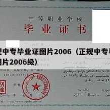 正规中专毕业证图片2006（正规中专毕业证图片2006级）