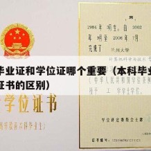 本科毕业证和学位证哪个重要（本科毕业证与学位证书的区别）