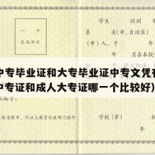 成人中专毕业证和大专毕业证中专文凭有区别吗（中专证和成人大专证哪一个比较好）