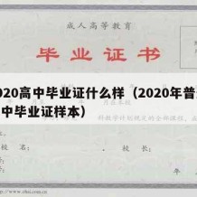 2020高中毕业证什么样（2020年普通高中毕业证样本）