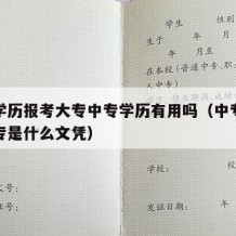 中专学历报考大专中专学历有用吗（中专生考的大专是什么文凭）