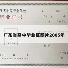 广东省高中毕业证图片2005年