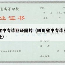 四川省中专毕业证图片（四川省中专毕业证图片大全）