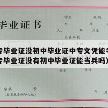 有中专毕业证没初中毕业证中专文凭能考吗（有中专毕业证没有初中毕业证能当兵吗）