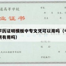 中专学历证明模板中专文凭可以用吗（中专学历证明有用吗）