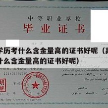 高中学历考什么含金量高的证书好呢（高中学历考什么含金量高的证书好呢）