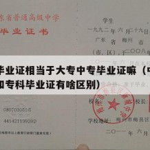 中专毕业证相当于大专中专毕业证嘛（中专毕业证和专科毕业证有啥区别）