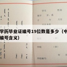 中专学历毕业证编号19位数是多少（中专毕业证编号含义）