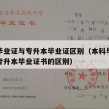 本科毕业证与专升本毕业证区别（本科毕业证书和专升本毕业证书的区别）