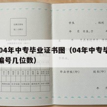 2004年中专毕业证书图（04年中专毕业证编号几位数）