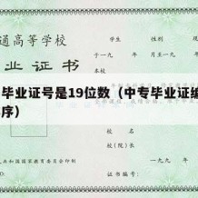 中专毕业证号是19位数（中专毕业证编号9位排序）