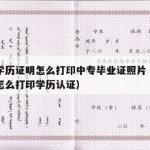 中专学历证明怎么打印中专毕业证照片（中专毕业怎么打印学历认证）