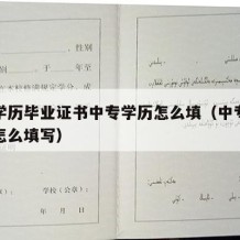 中专学历毕业证书中专学历怎么填（中专毕业学历怎么填写）