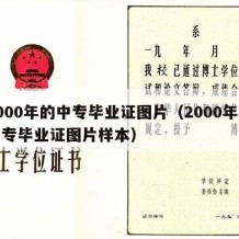 2000年的中专毕业证图片（2000年的中专毕业证图片样本）