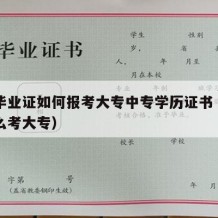 中专毕业证如何报考大专中专学历证书（中专证怎么考大专）