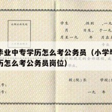 小学毕业中专学历怎么考公务员（小学毕业中专学历怎么考公务员岗位）