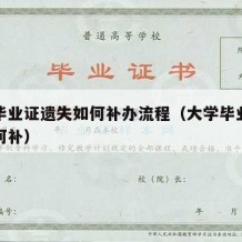 大学毕业证遗失如何补办流程（大学毕业证丢失如何补）