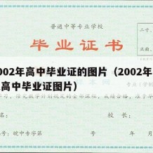 2002年高中毕业证的图片（2002年普通高中毕业证图片）