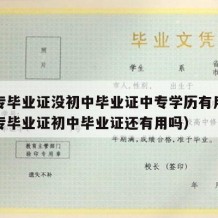 有中专毕业证没初中毕业证中专学历有用吗（有中专毕业证初中毕业证还有用吗）