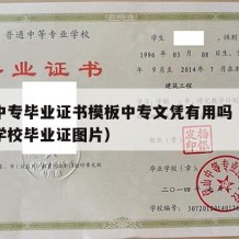 职业中专毕业证书模板中专文凭有用吗（职业中专学校毕业证图片）