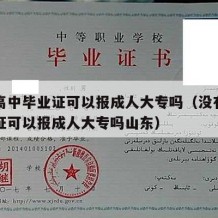 没有高中毕业证可以报成人大专吗（没有高中毕业证可以报成人大专吗山东）