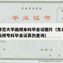 东北师范大学函授本科毕业证图片（东北师范大学函授专科毕业证真伪查询）