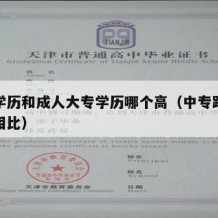 中专学历和成人大专学历哪个高（中专跟成人大专相比）