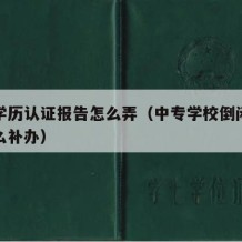 中专学历认证报告怎么弄（中专学校倒闭了档案怎么补办）