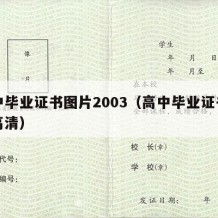 高中毕业证书图片2003（高中毕业证书图片高清）