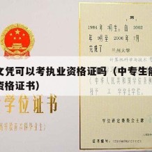 中专文凭可以考执业资格证吗（中专生能考的职业资格证书）