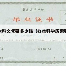 办个本科文凭要多少钱（办本科学历需要多少钱）