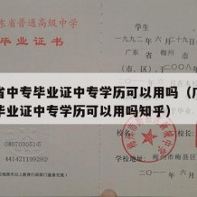 广东省中专毕业证中专学历可以用吗（广东省中专毕业证中专学历可以用吗知乎）