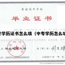 中专学历证书怎么填（中专学历怎么填写）