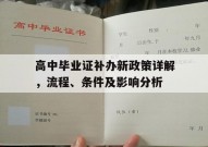 高中毕业证补办新政策详解，流程、条件及影响分析