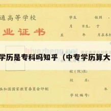 中专学历是专科吗知乎（中专学历算大学吗）