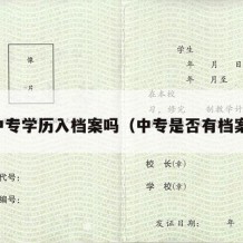 中专学历入档案吗（中专是否有档案）