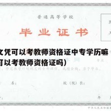 中专文凭可以考教师资格证中专学历嘛（中专文凭可以考教师资格证吗）