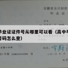 高中毕业证证件号从哪里可以看（高中毕业证证件号码怎么查）