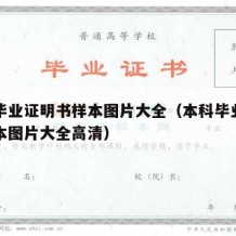 本科毕业证明书样本图片大全（本科毕业证明书样本图片大全高清）