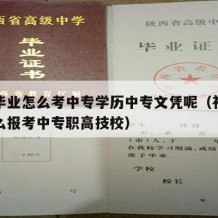 初中毕业怎么考中专学历中专文凭呢（初中毕业怎么报考中专职高技校）