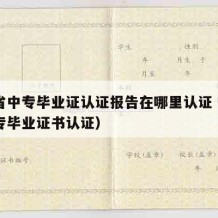 河南省中专毕业证认证报告在哪里认证（河南省中专毕业证书认证）