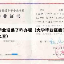 大学毕业证丢了咋办呢（大学毕业证丢了咋办呢怎么查）